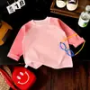 Camiseta Infantil Estilo Coreano Color Block Manga Longa Raglan Estilo Primavera e Outono para Meninos Meninas Bebês Respirável Camada Base Versátil Roupa Infantil