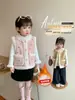 Colete Feminino com Forro de Fleece Outono Inverno Novo Capa Infantil Meninas Inverno Grosso Quente Doce Colete Roupa Externa Estilosa