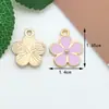 Flor de Cinco Pétalos Jindian Accesorios para Joyería DIY Pintura en Spray Aleación Aceite Goteando Accesorios para el Cabello Colgante de Oreja Colgante Llavero