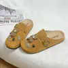 Pantuflas Retro Baotou para Mujer 205 Primavera y Otoño Ropa de Exterior Nuevos Zapatos de Mezclilla Birkenstock Zapatos Muller para Mujer Zapatos Perezosos