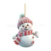 Lindo Dibujo Animado Muñeco de Nieve Navideño Colgante para Coche Decoración de Árbol de Navidad Colgante de Joyería Acrílica Navideña