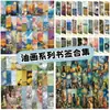 30 marcapáginas estilo pintura al óleo, tarjetas de papel creativas, marcadores de lectura, carpetas esenciales para estudiantes con buen aspecto.