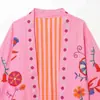 Para Ropa Europea y Americana de Mujer Transfronteriza Aliexpress Venta Caliente Otoño Simple Versátil Patrón Bordado Kaftán Abrigo de Manga Larga