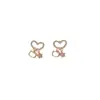 Pendientes de Gatito Dulce Corazón con un Corazón Femenino, Lujo Ligero y Sensación de Alta Gama, Pendientes Completos de Circonita, Plata 925, Pendientes Exquisitos y Versátiles