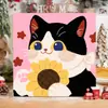 Gatito Lindo con Bufanda Pintura al Óleo Digital para Colorear DIY Interactivo Padre-Hijo Amigable para Principiantes Pintura Decorativa Acrílica
