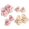 Chinelos de Algodão Infantis de Inverno Coelho Fofo Forro de Pelúcia Quente Estilo Pai-Filho Meninas Casa Antiderrapante Solado Grosso Sapatos de Algodão para Bebê