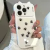 Adequado para Apple 18Promax, Orelhas de Gato, Tela Cheia, Patinhas de Gatinho Fofas, Capas Macias e Rígidas Personalizadas para iPhone