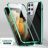 Funda de Cristal de Doble Cara para Teléfono Móvil Adecuada para Samsung S26Ultra S25/24/23/22 Metal Ultra Delgada Anti-Caídas Cubierta Protectora