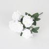 Simulação 6 cabeça neve montanha rosa buquê de casamento casa decoração macia fotografia ao ar livre cenário decoração flores flores falsas
