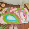 Paquete de Materiales para Alfombra Rosa Fantasía Hecha a Mano para Principiantes Arte de Fibra Decorativa Casero Regalo de Cumpleaños Inauguración de Casa