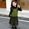 Conjunto de 3 Peças para Meninas: Colete de Tricô, Camiseta Básica, Calça Wide-Leg - Novidade Primavera/Outono 2026 - Roupa Casual Infantil Estilo Old Money
