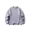 Camiseta retro básica de estilo japonés Rumeng para exteriores, con retazos, moderna, de manga larga, unisex, para otoño, corte holgado, casual y deportiva