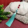 Yixiangfei 10cm borla con borlas y cuentas marcapáginas ropa infantil sombrero colgante manualidades cheongsam adornos para hombros de nube