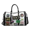 Bolsa de Viagem Curta Estilo Retrô, Bolsa de Bagagem de Grande Capacidade para Viagens de Negócios e Uso Diário, Bolsa Exquisita para Armazenamento de Fitness, Bolsa de Motocicleta com Emblema