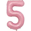 Globo digital de película de aluminio de 32 pulgadas 0-9 caramelo rosa perlado globo de película de aluminio decoración de fiesta de cumpleaños globo
