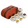 Juego de Té Portátil para Viaje Traje para Exteriores Carpa de Camping Fabricante de Té Kung Fu Una Tetera Cuatro Tazas Taza Rápida para Invitados Regalo de Negocios