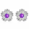 Pendientes de moda estilo coreano para mujer, románticos de flor de cerezo, frescos, elegantes, hechos a mano, incrustados con diamantes de circonita, pendientes no fáciles de moda