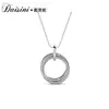 Collar Geométrico de Plata S925 de Alta Gama con Colgante de Cristal Element Swarovski Joyería de Mano Redonda para Mujer