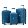 Set de Maletas con Cremallera de PP de Tres Piezas con Ruedas Universales, Maleta de Viaje 20 pulgadas + 24 pulgadas + 28 pulgadas Set de Equipaje de Gran Capacidad para Viajes Transfronterizos