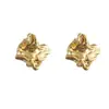 Aretes Geométricos Irregulares Plisados de Aguja de Plata S925 Aretes Pequeños Distintivos Aretes de Estilo Frío de Moda 6571
