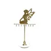 Soporte de Joyería de Hierro de Alta Gama Color Dorado, Estante de Almacenamiento Integrado para Pendientes, Collares y Pulseras, Bandeja Multifuncional de Terciopelo
