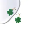 1 Par de Pendientes de Trébol Verde, Estilo Pastoral Fresco Pequeño, Material Acrílico, Pendientes Exquisitos y Compactos