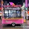 Atracción turística food truck popular, puesto de comida de mercado nocturno, carrito de puesto comercial exterior en calle, carrito móvil multifuncional para snacks