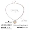 Calle Tranquila Estilo Moderno Oro de 18 Quilates Acero Inoxidable Bloques de Color Collar con Colgante de Corazón Acanalado Accesorios Joyería Transfronteriza para Mujer