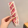 Faixa de Cabelo de Tricô Floral de Alta Qualidade 2026 com Velcro para Arrumar Cabelos Soltos, Faixa de Cabeça Floral Colorida Estilo Pastoral para Mulheres