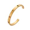 Acessível Personalizado Luxo Não Desbota Amor Versão Larga de Gipsofila Aço Titânio Pulseira Aberta Estilo Ins Fábrica de Ponta Atacado