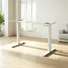 2026 Novo Modelo Econômico Pernas Retangulares de Mesa Elétrica Ajustável em Altura Motor Duplo Mesa de Computador Madeira Maciça Mesa de Estudo Infantil Suporte