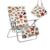 Funda para Silla de Playa Pequeña de Celebridad de Internet Transfronteriza, Funda para Sillón, Bolsa para Toallas, Funda para Silla de Playa con Toalla, Serie de Tiburones Coloridos de Moda y Divertida
