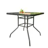 Mesa Quadrada de Vidro Temperado Pátio Externo Casual Simples Jardim Café Negociação Jantar Reunião e Mesa de Escrita
