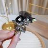 Pinza de pinza de tiburón de lazo de gasa de estilo coreano de alta gama de 7 cm con flor de cinco pétalos medio atado, Lujo accesible, Elegante y versátil para mujer