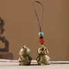 Escultura em madeira de sândalo verde doze zodíaco conjunto completo de rato boi tigre coelho dragão cobra cavalo ovelha macaco galinha cachorro porco pingente de telefone celular bolsa pingente