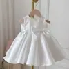 Vestido infantil estilo coreano, vestido de princesa para cumpleaños, elegante vestido chaleco sin mangas para niñas pequeñas, vestido de dama de honor, vestido para niña de un año