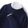 Suéter de Lana de Cuello Medio Alto Nuevo para Otoño e Invierno Suéter Básico Plano Engrosado para Hombre Color Sólido Holgado Camisa de Punto Básica para Negocios