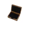 Caja de embalaje abatible abierta de nogal negro, estuche para tarjetas de presentación, caja de almacenamiento portátil para tarjetas de membresía, tarjetero de madera