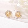 Brincos Zhongxing 14k micro-cravejados com zircônia para mulheres, brincos simples de amor, redondos de pérola, porta-vazios, retenção de cor, acessórios para brincos DIY