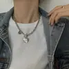 Collar con Colgante de Corazón Dulce y Fresco Estilo Coreano Diseño de Nicho Ins Cadena para Clavícula Nueva Cadena para Sudadera Punk Hip-Hop