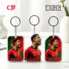 Chaveiro Acrílico da Copa do Mundo com Foto Impressa de Estrela do Futebol, Brinde Personalizado para Fãs, Ímã de Geladeira