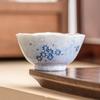 Taza de té vintage del fabricante con ceniza vegetal, diseño de margarita azul, taza maestra de cerámica para degustación de té, taza individual