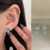 Dulce Fantasía Estrella Azul Hélice de Oreja Clavo de Oreja Único Para Todo Tipo de Atuendo Diamante Brillante Acero de Titanio Clavo de Oreja Pendientes para Mujeres