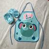 Delantal Infantil Moderno y Sencillo con Estampado de Animales y Mangas, Babero de Comida Holgado y Conveniente, Elegante y Bonito, Disponible en Múltiples Colores