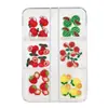 Conjunto de Joias para Nail Art Transfronteiriço Celebridade da Internet Frutas Cereja Morango Pequeno Fresco Resina Estéreo Adesivos para Unhas Decorações de Diamante