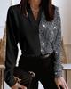 2023 Otoño e Invierno Nueva Amazon Transfronteriza Moda Europea y Americana Cuello en V Manga Larga Diseño de Diamantes Top para Mujer
