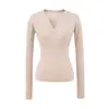 Suéter de Tricô Ribatado com Gola V Tendência Manga Longa Outono Novo Versátil Cor Sólida Slim-Fit Base para Mulheres