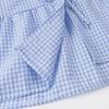 Ropa Europea y Americana Nuevo Estilo Estilo Nicho Francés Cuello Muñeca Borde Hongo Cuadros Manga Tres Cuartos Encaje Ajustable Camisa Holgada Casual