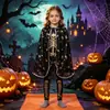 Disfraces de Halloween Europeos y Americanos Cosplay Capa de Murciélago Hombres Mujeres Niños Morado Estampado Integral Capa Cloak Bruja Divertida