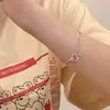 Pulsera Dulce Fresca de Amor Europea y Americana para Niñas Verano Ins Nicho Pulsera Doble de Amor con Diamantes Completos para Mujeres Pulsera Sencilla